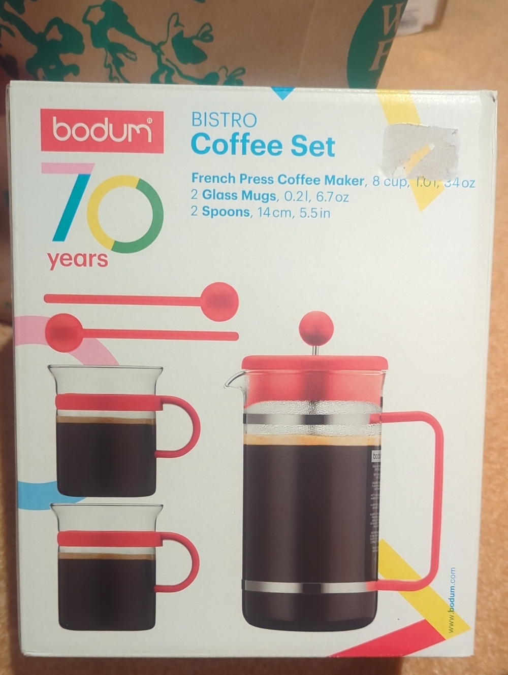 Bodum French Press Coffee Set In Red